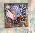 Picture of Rooster and Cherub Tile by Abigail White