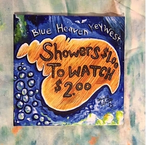 Picture of Blue Heaven Shower Tile by Abigail White